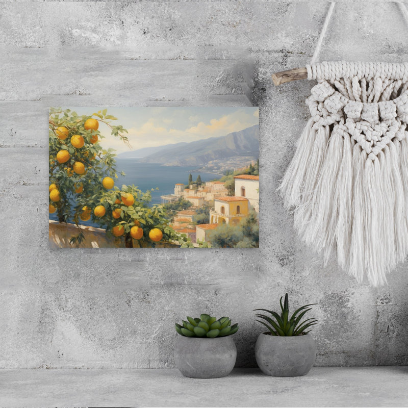 Citron italien, citrons abstraits, fruits de mer, impression d'art mural, H 12 po x l 18 po