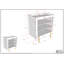 Smile changing unit with 3 open compartments, white lacquered MDF finish