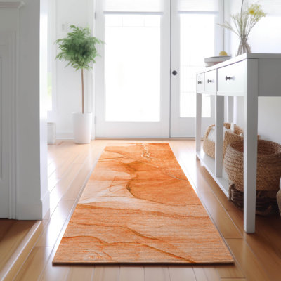 Premium Machine Washable Cerrito AMF507 Orange Rug