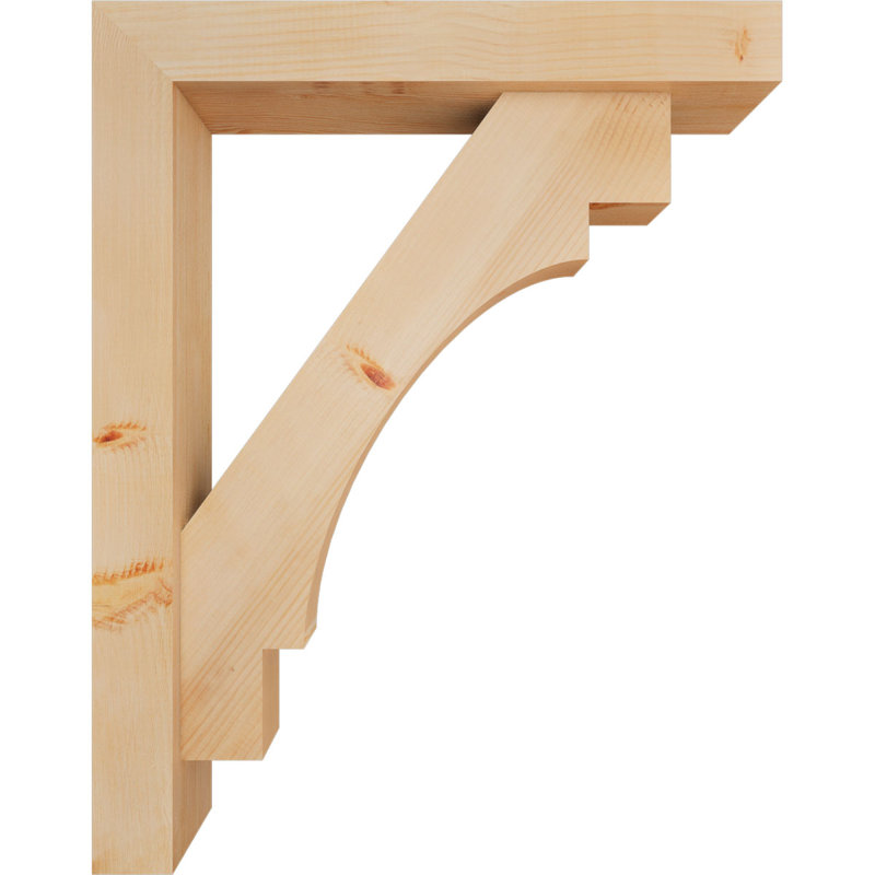 Support l 5 1/2 po x P 30 po x H 38 po Merced Block Smose avec support décalé, sapin Douglas, 38 x 30
