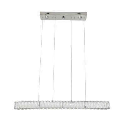 4-Light Chrome LED Chandelier With Clear Crystals