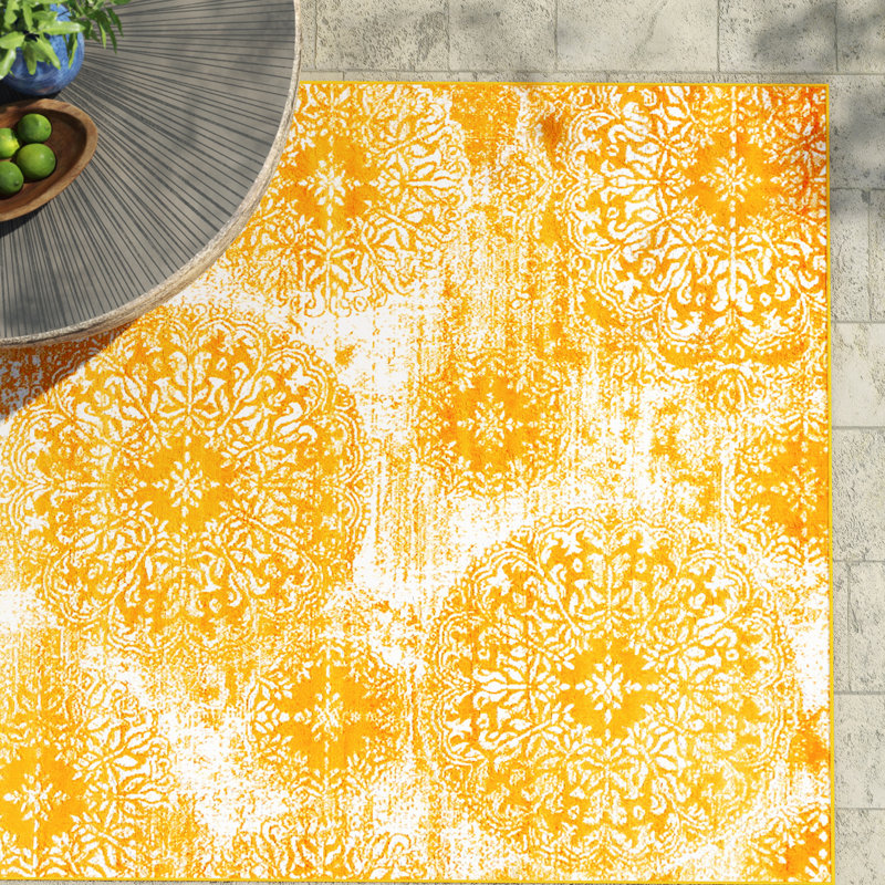 Brandt Floral Area Rug, Runner 2' x 13'1", Yellow 