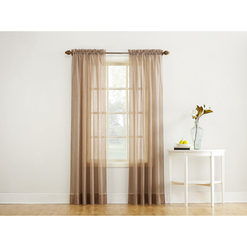 Panneau de rideau diaphane avec passe-tringle Maxon, Taupe, l 51 po x L 95 po