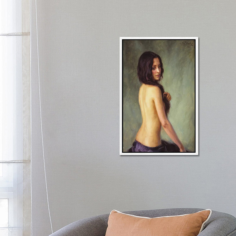 Brunette by Serguei Zlenko - Gallery-Wrapped Canvas Giclée on Canvas, White Framed, 66.04 cm H x 45.72 cm W