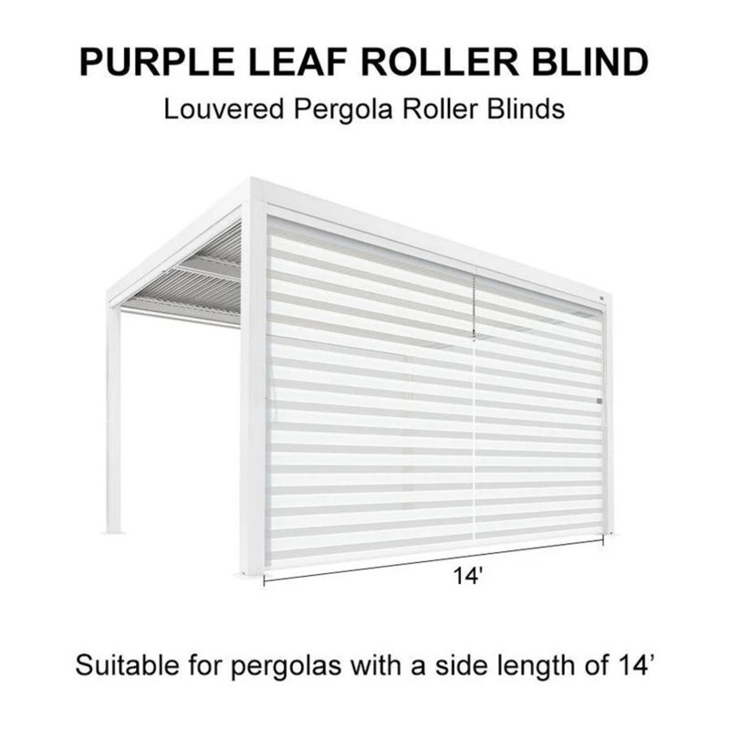 Accessoires pour pergola à persiennes avec abat-jour à roulettes blanc et intimité, L 157,97 po