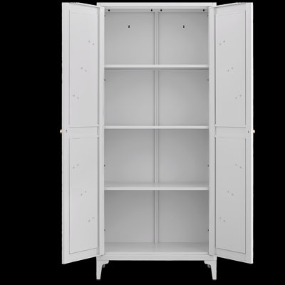 Armoire de cuisine avec tablettes réglables, armoire de rangement en métal à 2 portes pour la cuisine, le salon, la salle à manger et le bureau