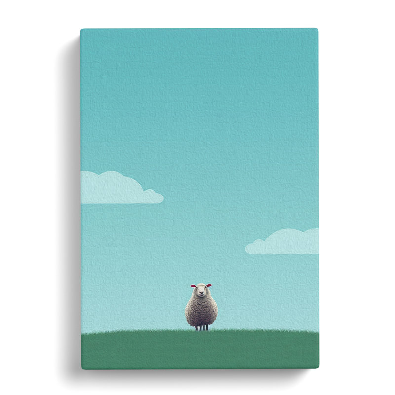 Sheep Minimalism - No Frame Print, 50cm H x 35cm W x 3cm D