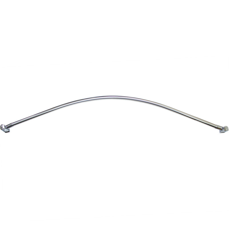 Tringle courbée à rideau de douche fixe 60", Acier inoxydable poli