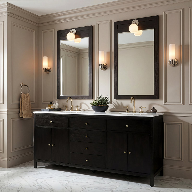 Nora 72 in. W Quartz Double Sink Bathroom Vanity Set, Natural