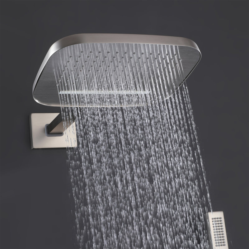 Complete Shower System with Rain Shower Heads, Nickel