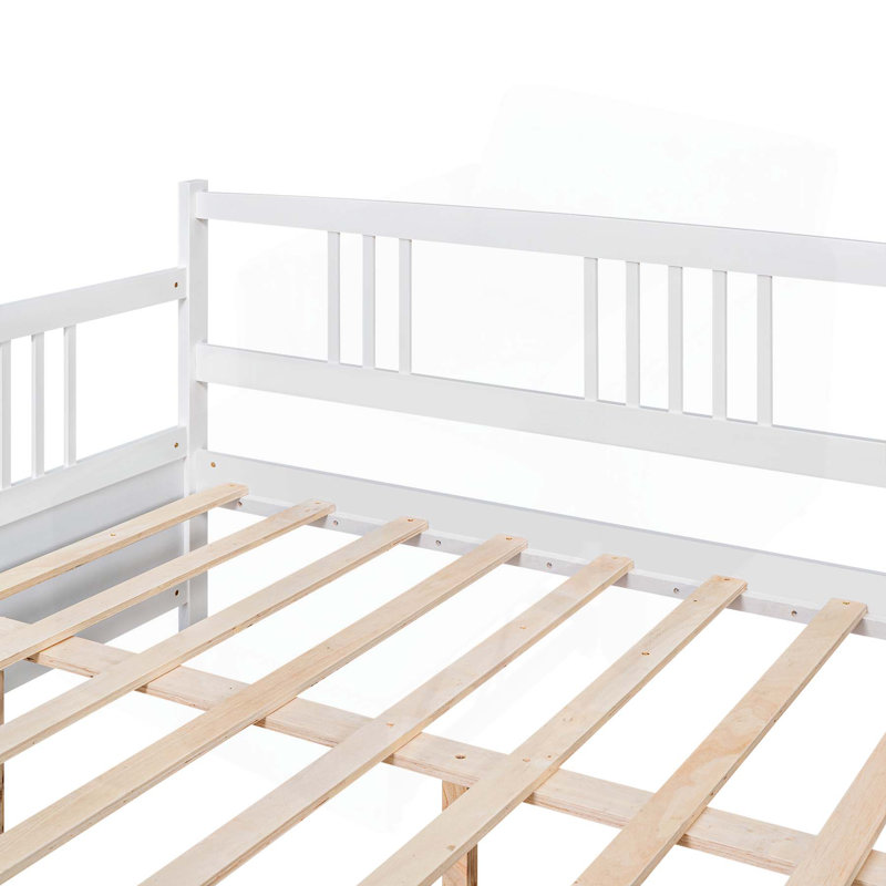 Versatile and Sturdy Daybed with Supportive Legs for Relaxation and Sleep, Full/Double, White