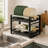 2 - Tier Black Stainless Steel Dish Rack with Pull-Out Drainage Trays
