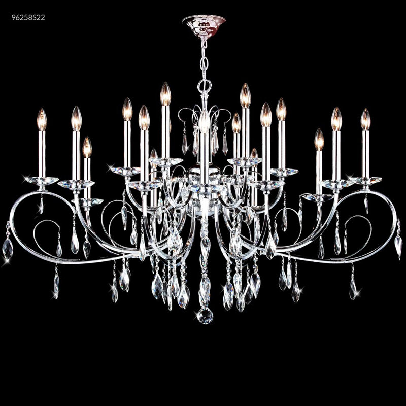 Lustre ovale 18 feuilles, Strass Swarovski
