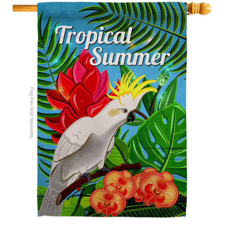 Drapeau tropical de la maison cacatoès