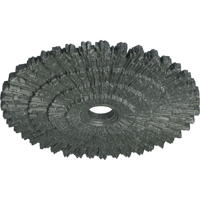 Endurathane Eryn Ceiling Medallion, 24 3/4"OD x 3 1/4"ID x 1 7/8"P (Fits Canopies up to 4"), Hand-Painted Athenian Green Crackle Finish