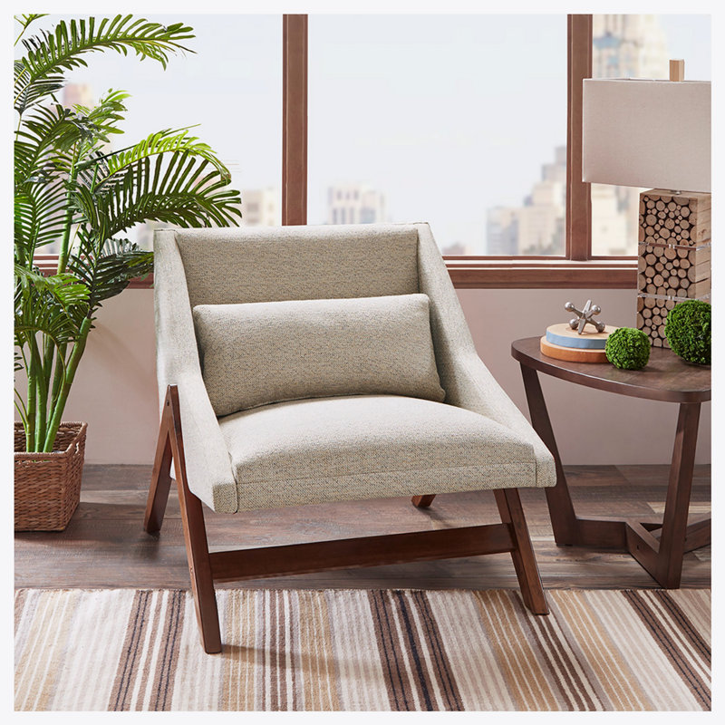 Chaise d'appoint brune, Polyester beige