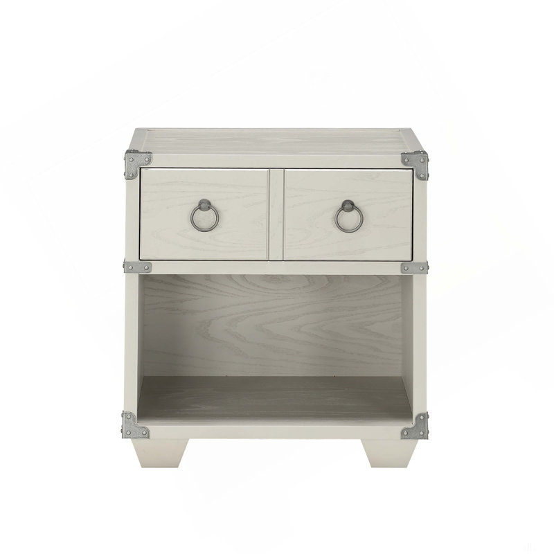 Table de chevet moderne à finition grise pour chambre à coucher et salon