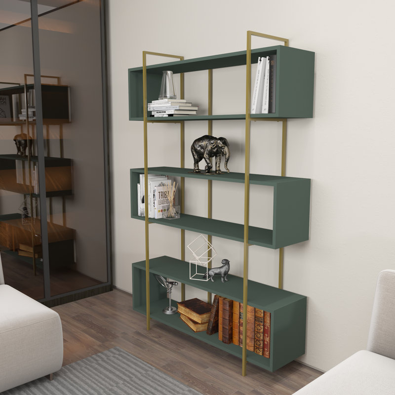 Bruti Bookcase, Gold, Green