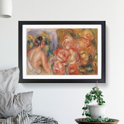 Roses and Nude Woman by Pierre-Auguste Renoir - Picture Frame Painting