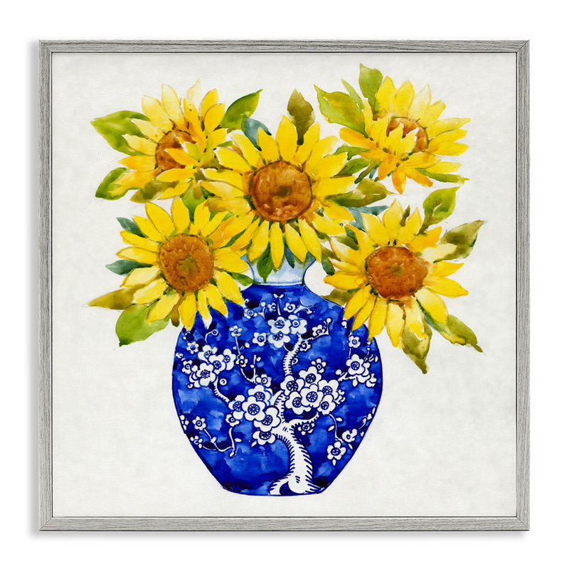 Aquarelle, tournesol, bouquet, art giclée par Tim Ottoole, Estampe numérique Farmhouse, H 17 po x l 17 po