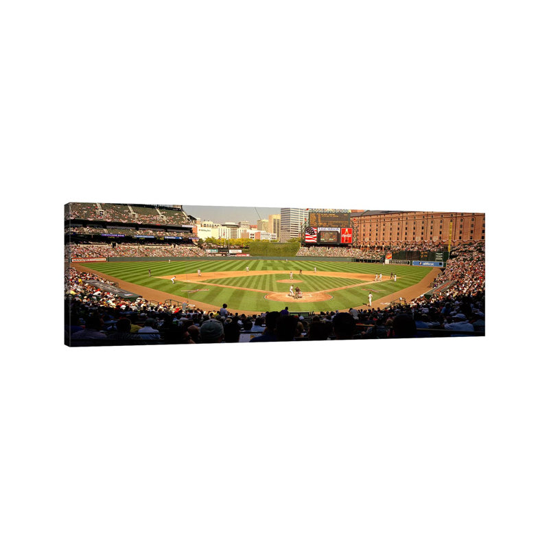 Camden Yards Baseball Game Baltimore Maryland USA - Wrapped Canvas Panoramic Print, 30.48 cm H x 91.44 cm W x 1.91 cm D