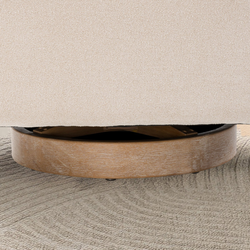 Fauteuil demi-tonneau moderne pivotant avec dossier ouvert, Mélange de lin beige