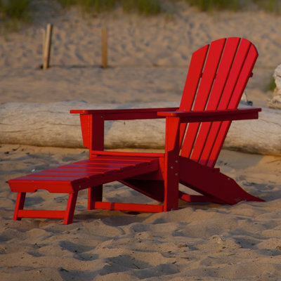 POLYWOOD Palm Coast Ultimate Adirondack with Hideaway Ottoman