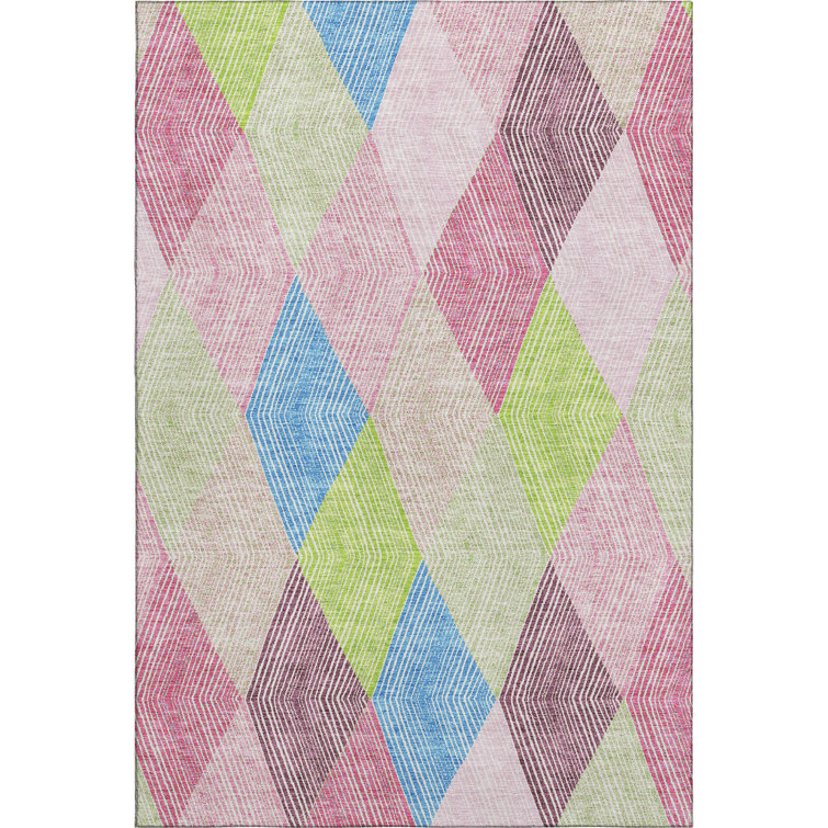 Premium Machine Washable Prisco Pink Rug