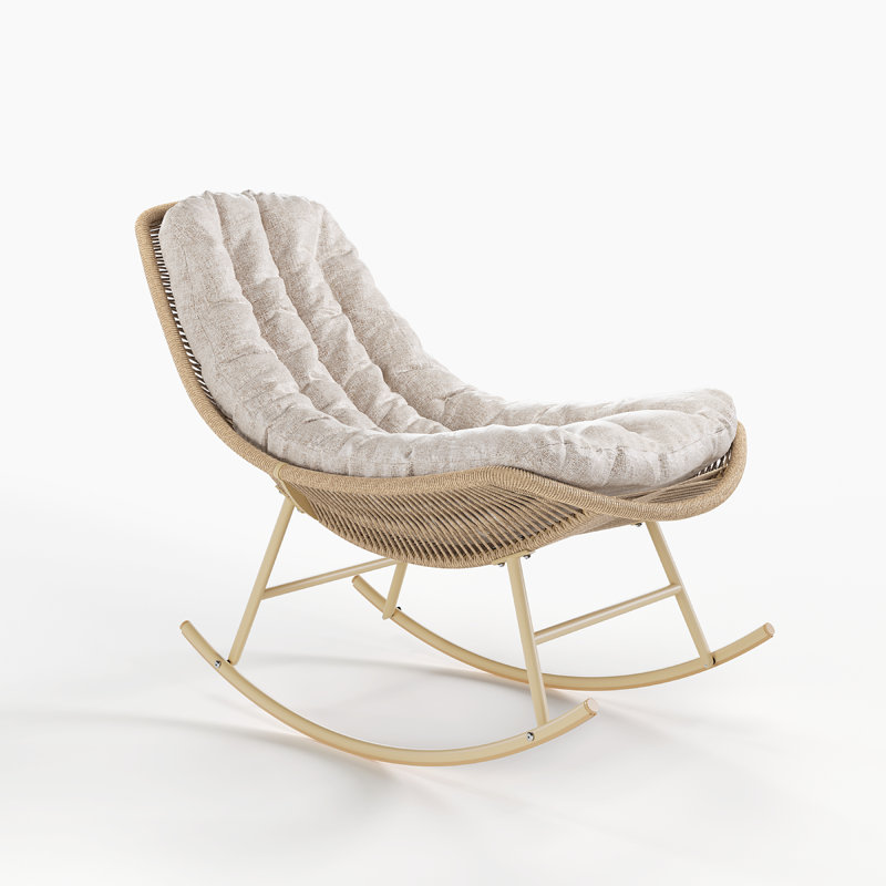  Chaise berçante moderne en osier beige Sverste Papason - 250 lb