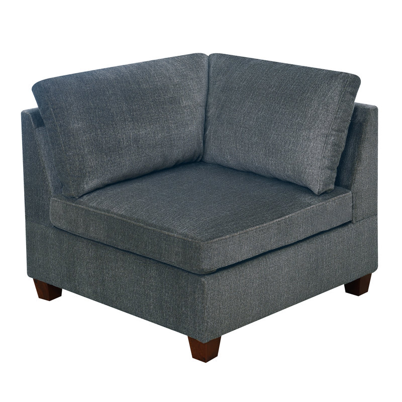 Modulaire 6 pièces avec abat-jour gris, tissu chenille, arrangement de cadre en bois, spécificité,