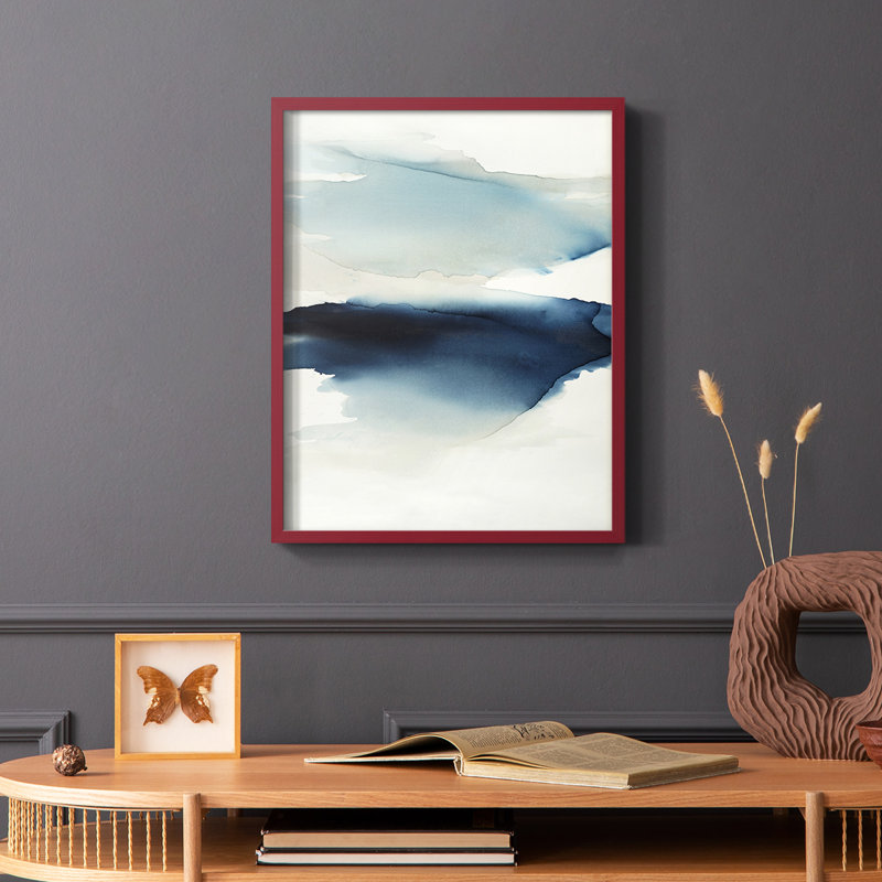Waves I, reproduction encadrée - bois massif, Blanc, H 14 po x l 11 po