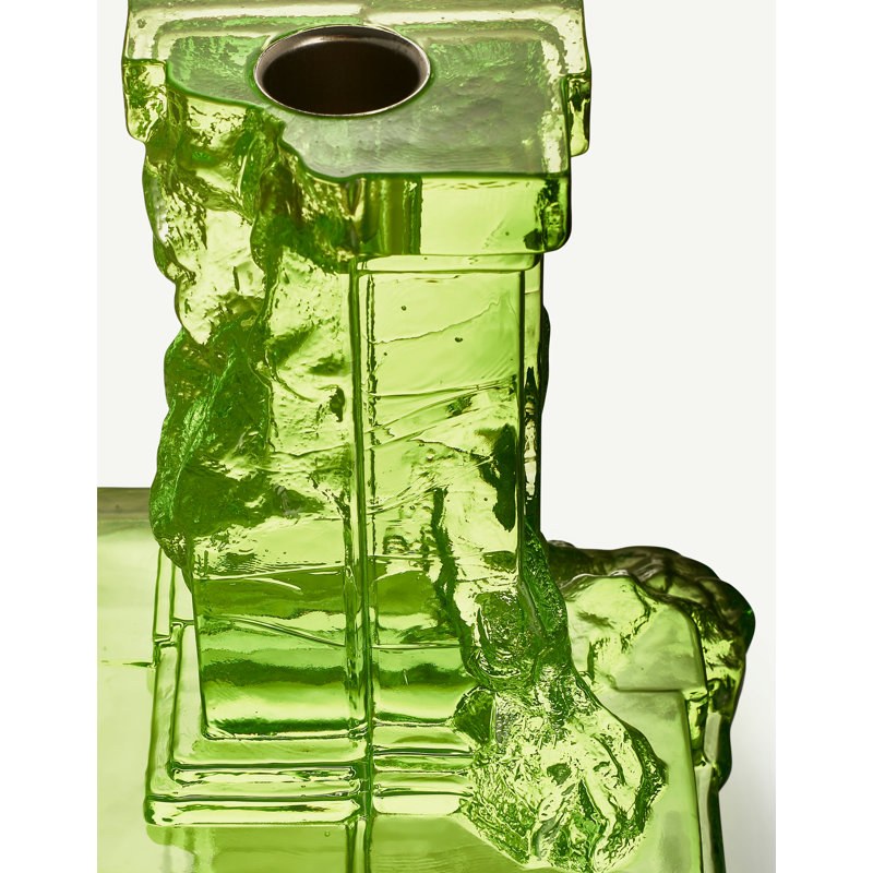 Rocky Baroque 5.91'' H Glass Tabletop Candlestick
