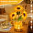 Sunflower LED Lamp,USB Rechargeable Touch Night Light, 3 Color Stepless Dimmable,Small Battery Flower Decor for Bedroom
