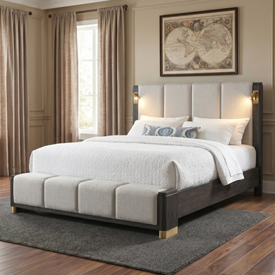 Catalan Queen Bed Charcoal Gray