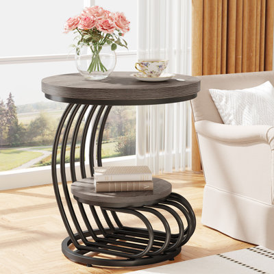 19.7" Round End Table, Side Table for Living Room