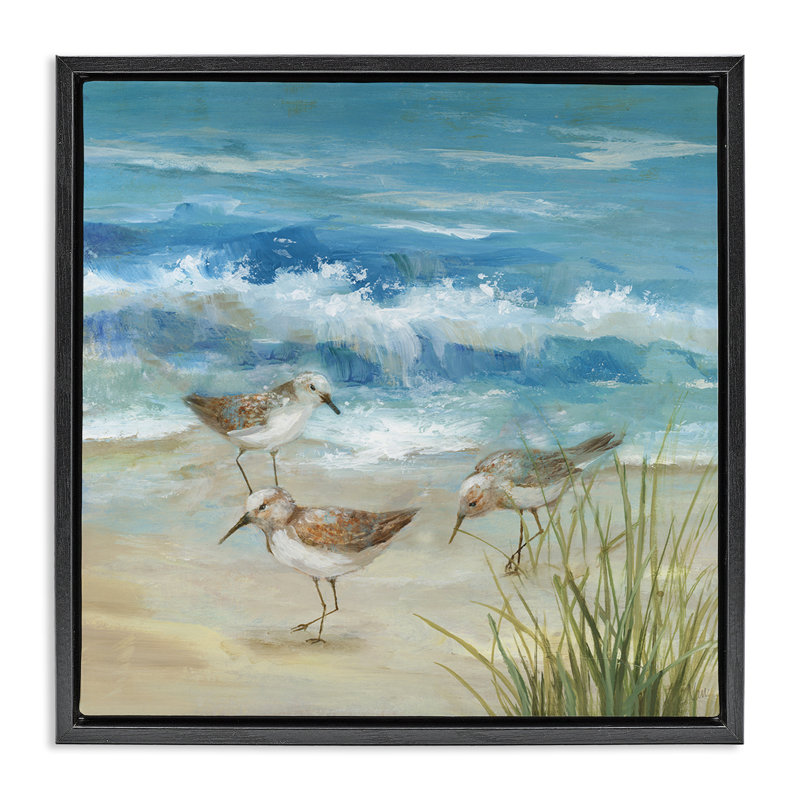 Cadre de plage flottant Sandpiper, par Nan, Cadre flottant noir de jais, H 18 po x l 18 po
