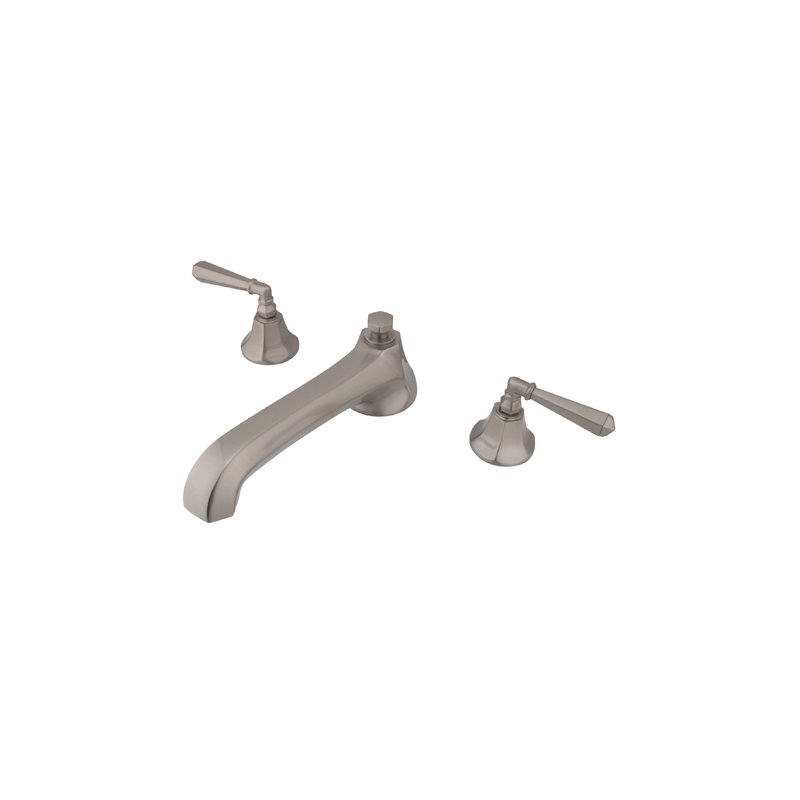 Metropolitan Double Handle Deck Mounted Roman Tub Faucet, Satin Nickel