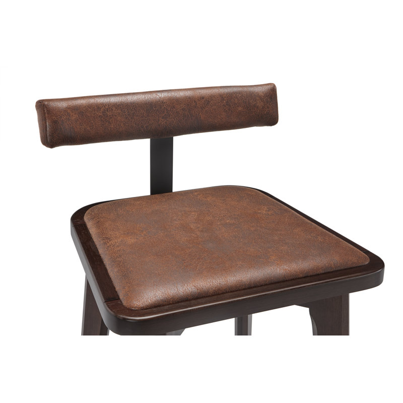 Brunswick Sao Bento 3 - Piece Pub Table Set – Solid Wood with Glass Top, Upholstered Bar Stools & Metal Footrest, Espresso