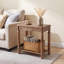Table d'appoint en bois massif avec rangement ouvert