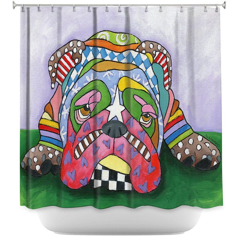 Rideau de douche simple anglais bouledogue sad
