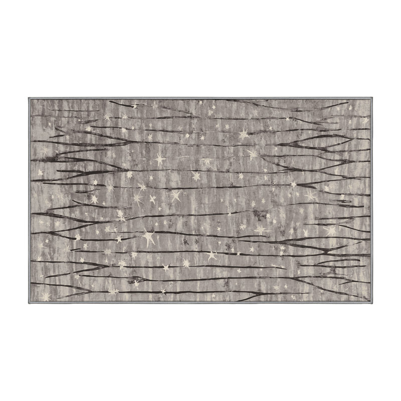 Tapis gris lavable à la machine, Rectangle de 5 pi x 8 pi