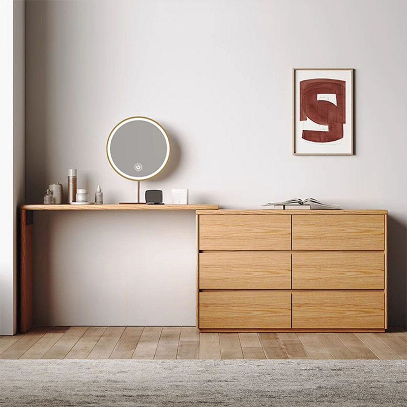 Coiffeuse avec miroir lumineux, 6 tiroirs