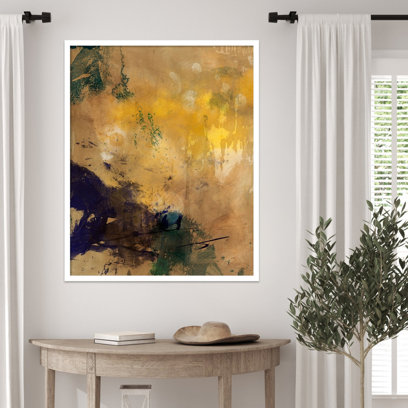 Flagler "Amber Haze II" Print, 33" H x 27" W, White
