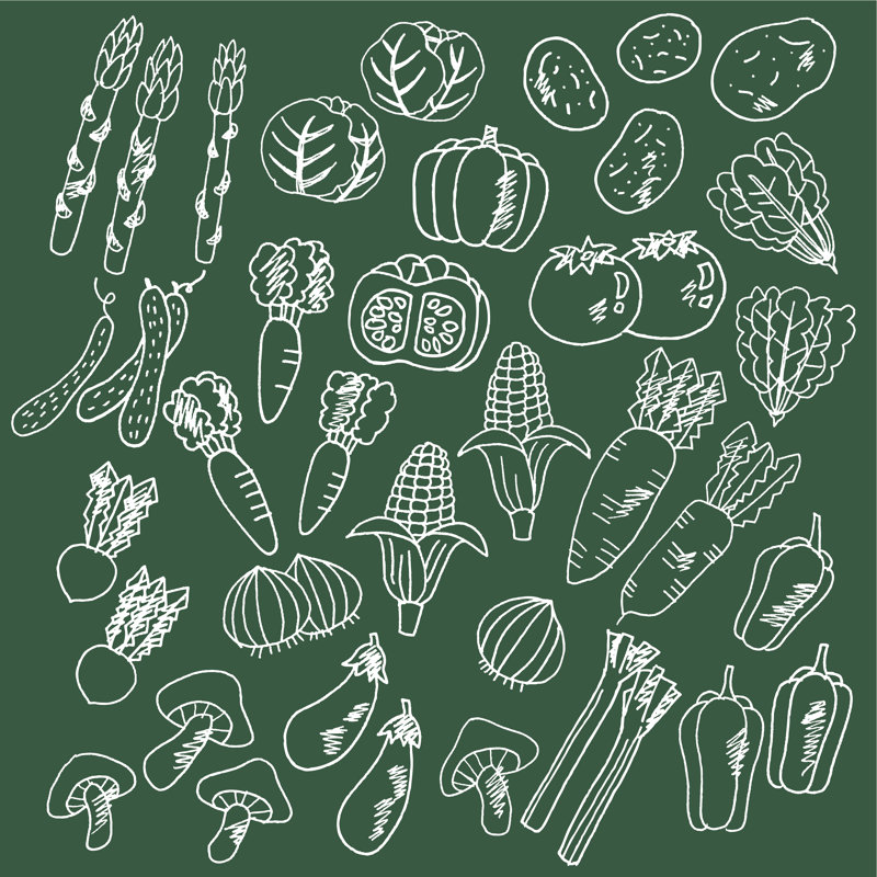 Illustration de légumes - Impression sur toile, H 20 po x l 20 po