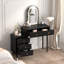 Bureau de maquillage avec miroir et lumières, coiffeuse blanche moderne avec 2 tiroirs et réglable-1116938443