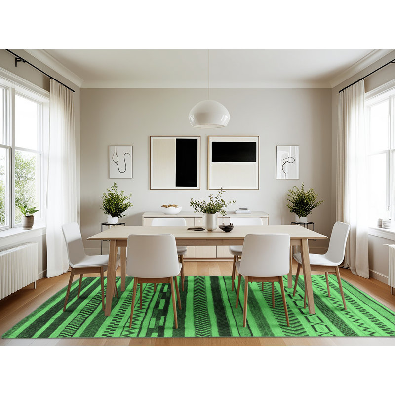 Washable Geometric Indoor Rug, Rectangle 7' x 10'