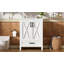 Meuble-lavabo de 24 pouces avec lavabo simple, structure en bois massif et panneau de fibres à densité moyenne, 2 portes à fermeture en douceur, 1 tiroir divisé, 2 tablettes de rangement, amplement d'espace de rangement-118774450