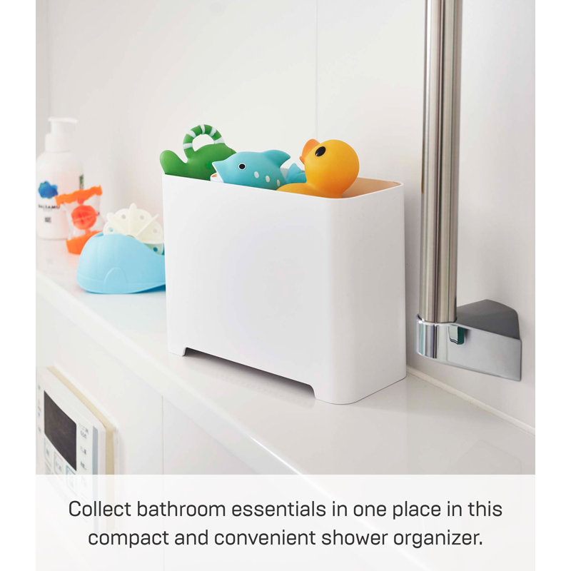 White Compact Self-Draining Bathroom Organizer for Kids