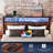 Bed Frame With Led Lights, Industrial Platform Bed With Charging Station-669411010