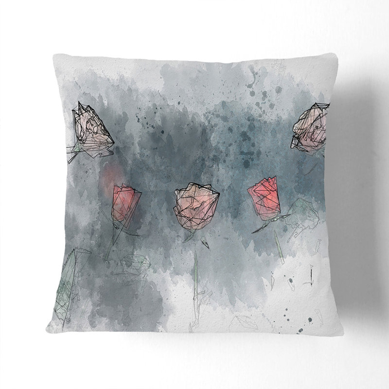 Laying with Roses Cushion with Filling, 55cm H x 55cm W x 20cm D